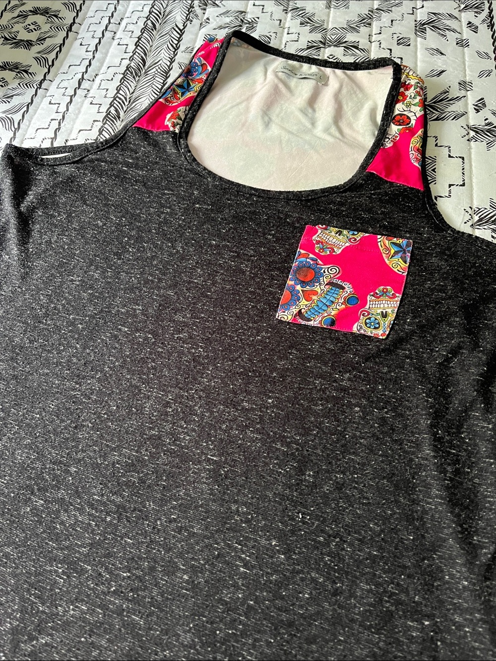 Sunshine & Rodeos Sugarskull Tank Top Size XL - Picture 3 of 6